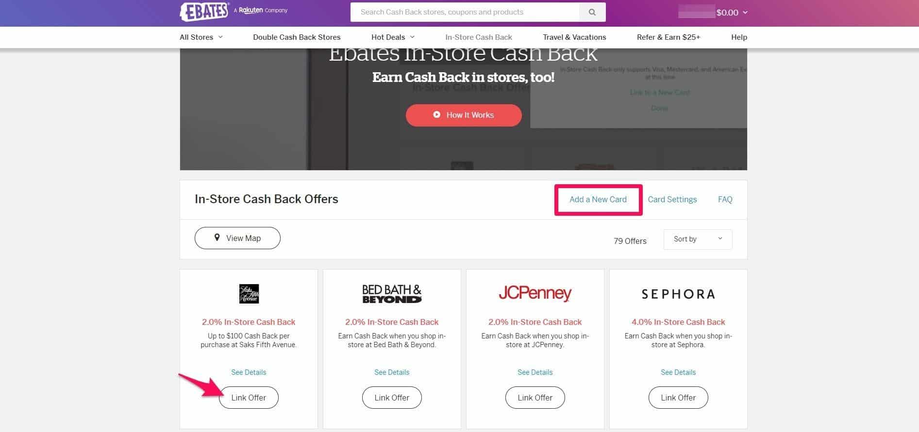 in-store cash back offers