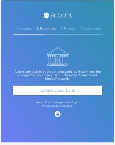 Acorns Sign Up page 2