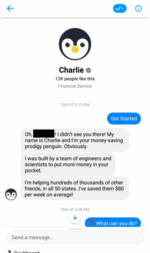 Hi Charlie Facebook messenger