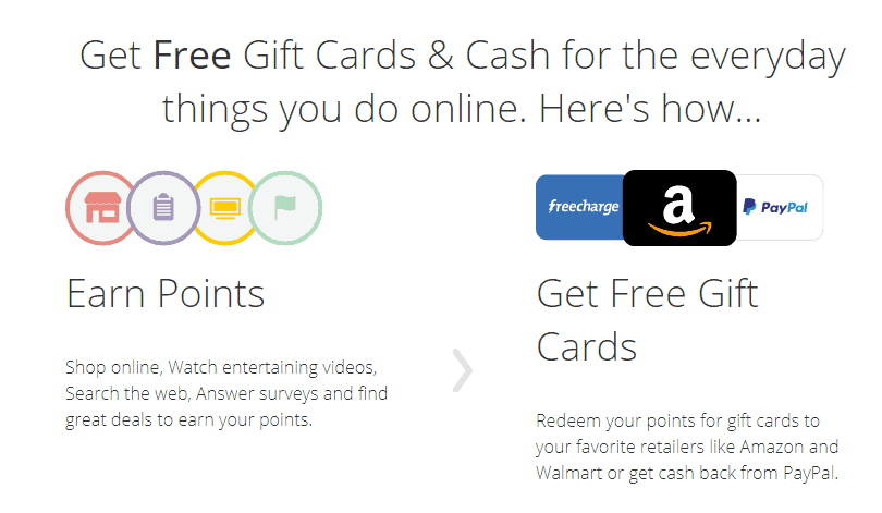 Swagbucks offers points (or SBs), or free gift cards to participate.