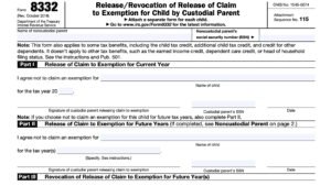 irs form 8332: Release/Revocation of Release of Claim to Exemption By Custodial Parent