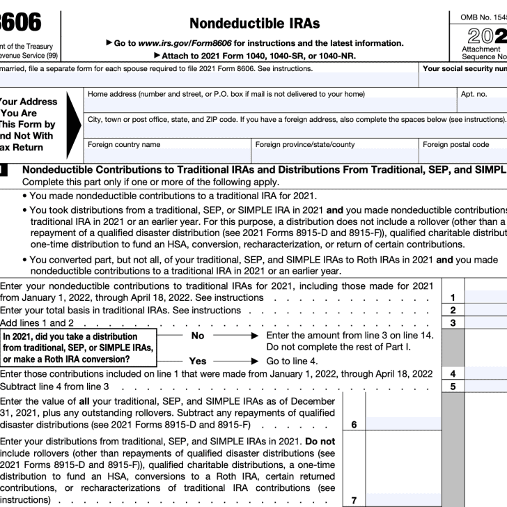 IRS Form 8606-A Comprehensive Guide to Nondeductible IRAs