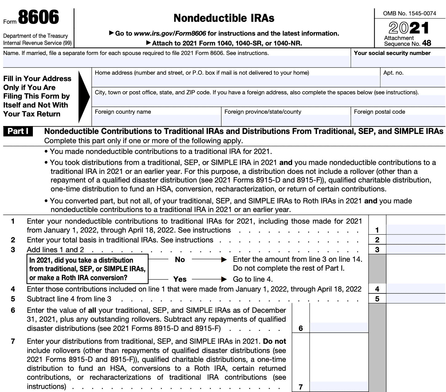 IRS Form 8606A Comprehensive Guide to Nondeductible IRAs