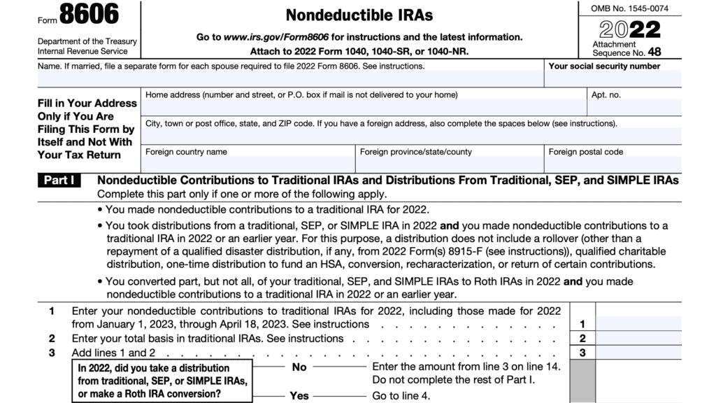 irs form 8606, nondeductible iras