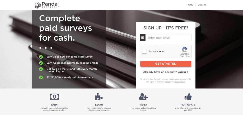 Complete paid surveys for cash with panda research