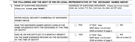 Form SSA 1724 Instructions: Claims On Behalf of a Decedent