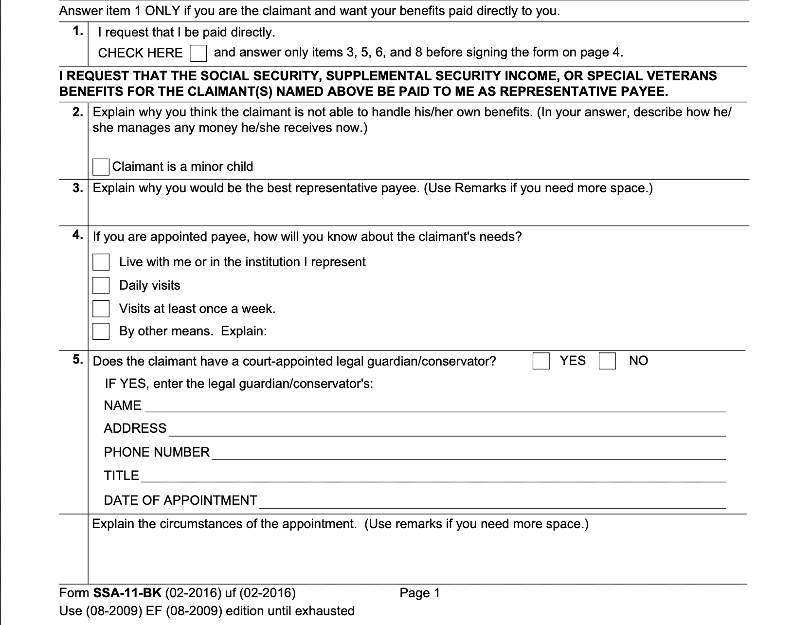 Form SSA-11-BK: A Representative Payee Guide