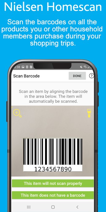 With nielsen homescan, you scan barcodes during your shopping trips