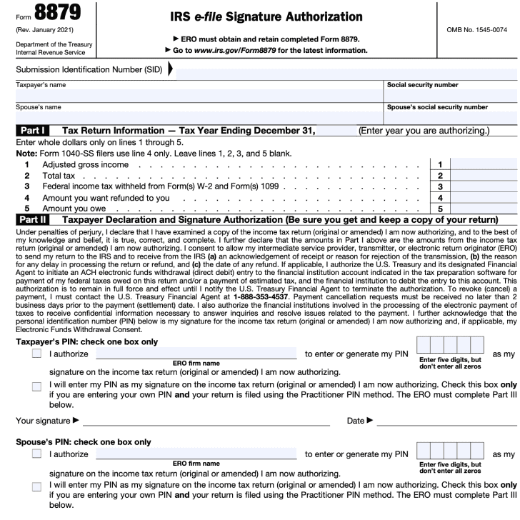 IRS Form 8879: A Guide to IRS eFile Signature Authorization
