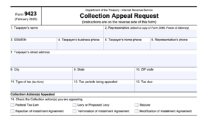 IRS Form 9423 Instructions