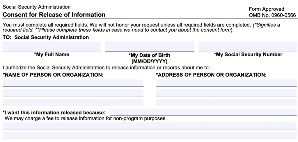 Consent for release of information