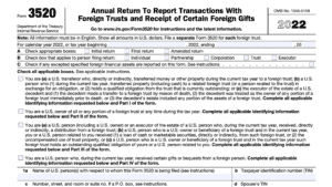 IRS Form 3520-Reporting Transactions With Foreign Trusts