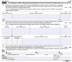 IRS Form 3520-Reporting Transactions With Foreign Trusts