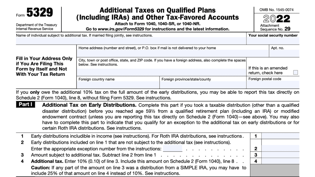 irs form 5329, Additional Taxes on Qualified Plans (Including IRAs) and Other Tax-Favored Accounts