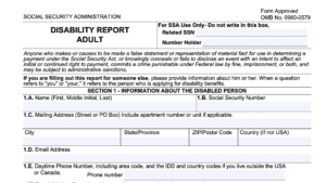 ssa form 3368, adult disability report