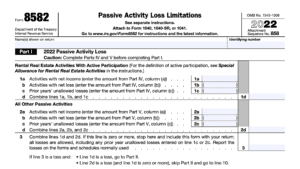 irs form 8582, passive activity loss limitations