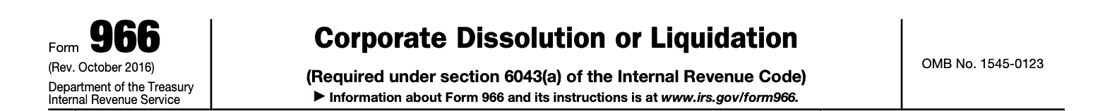 IRS Form 966 A Guide To Corporate Dissolution Or Liquidation