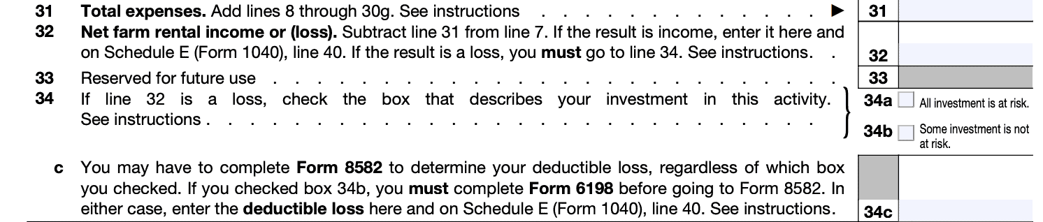IRS Form 4835 Instructions - Farm Rental Income &amp; Expenses