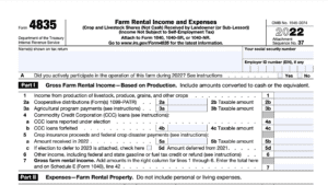 irs form 4835, Farm Rental Income and Expenses