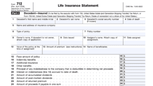irs form 712, life insurance statement