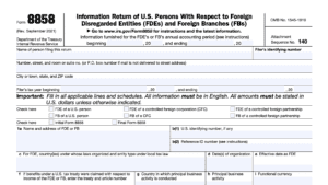 IRS Form 8858 Instructions