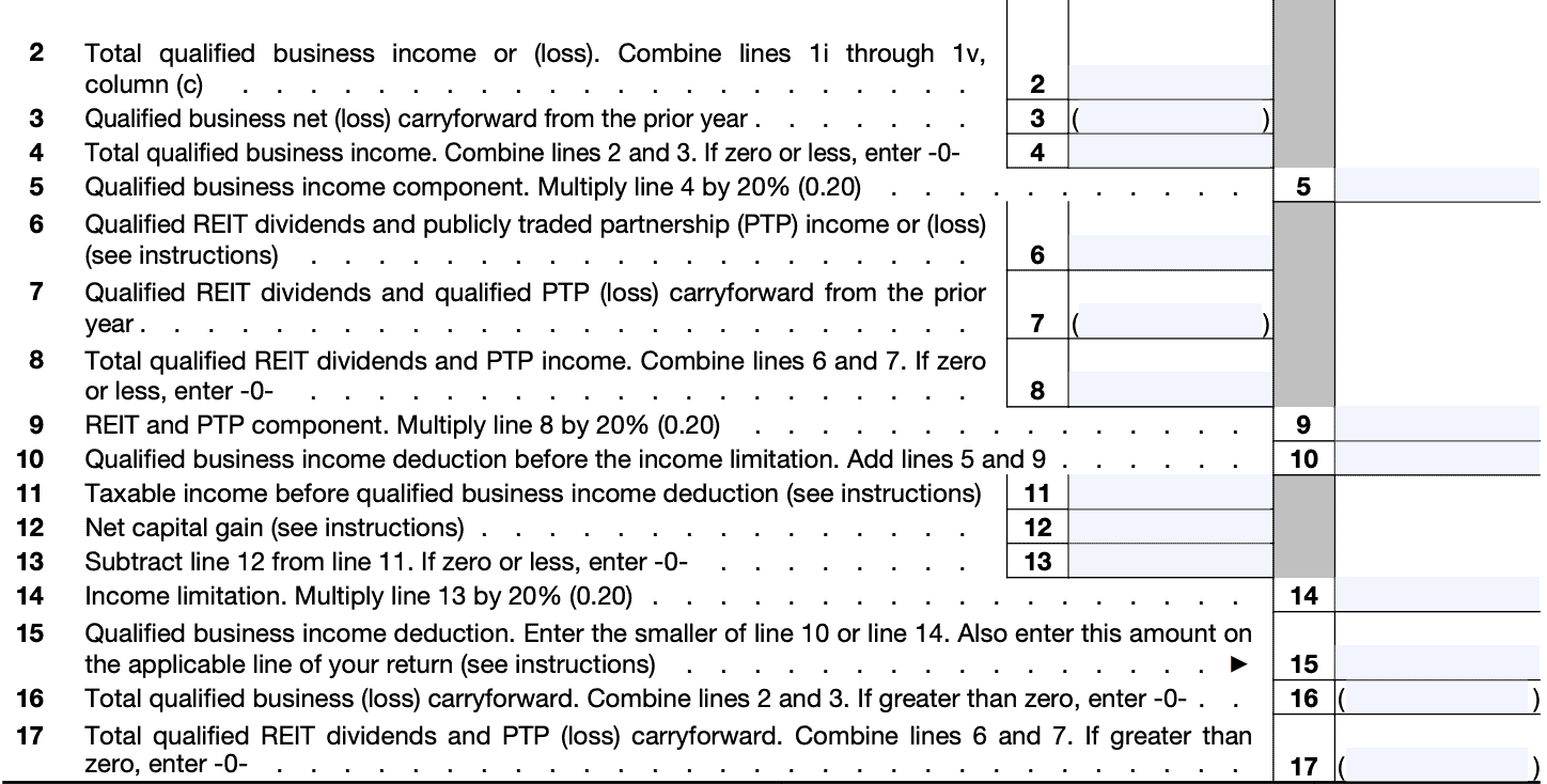 IRS Form 8995 Instructions Your Simplified QBI Deduction
