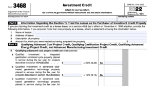 IRS Form 3468: Guide to Claiming the Investment Tax Credit