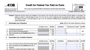 irs form 4136, Credit for Federal Tax Paid on Fuels