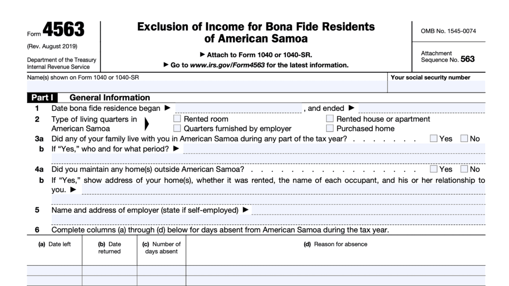 irs form 4563, Exclusion of Income for Bona Fide Residents of American Samoa