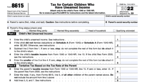 irs form 8615, Tax for Certain Children Who Have Unearned Income