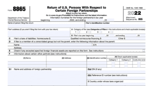 irs form 8865, Return of U.S. Persons With Respect to Certain Foreign Partnerships