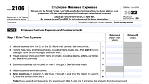 irs form 2106 employee business expenses