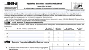 irs form 8995-a, qualified business income deduction