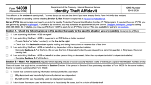 irs form 14039, identity theft affidavit