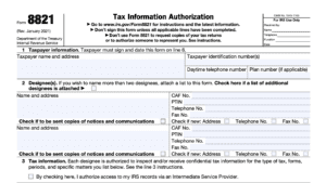 irs form 8821, tax information authorization