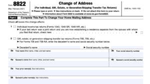 IRS Form 8822: IRS Change of Address Form