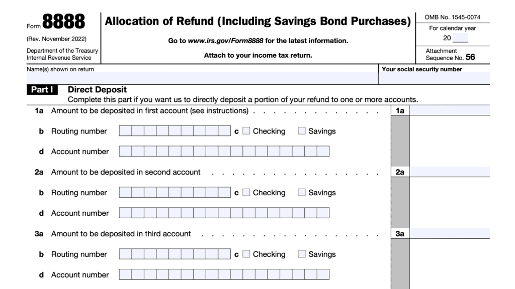 irs form 8888, allocation of refund