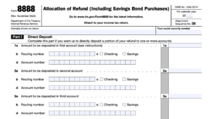IRS Form 8888: How to Split A Tax Refund