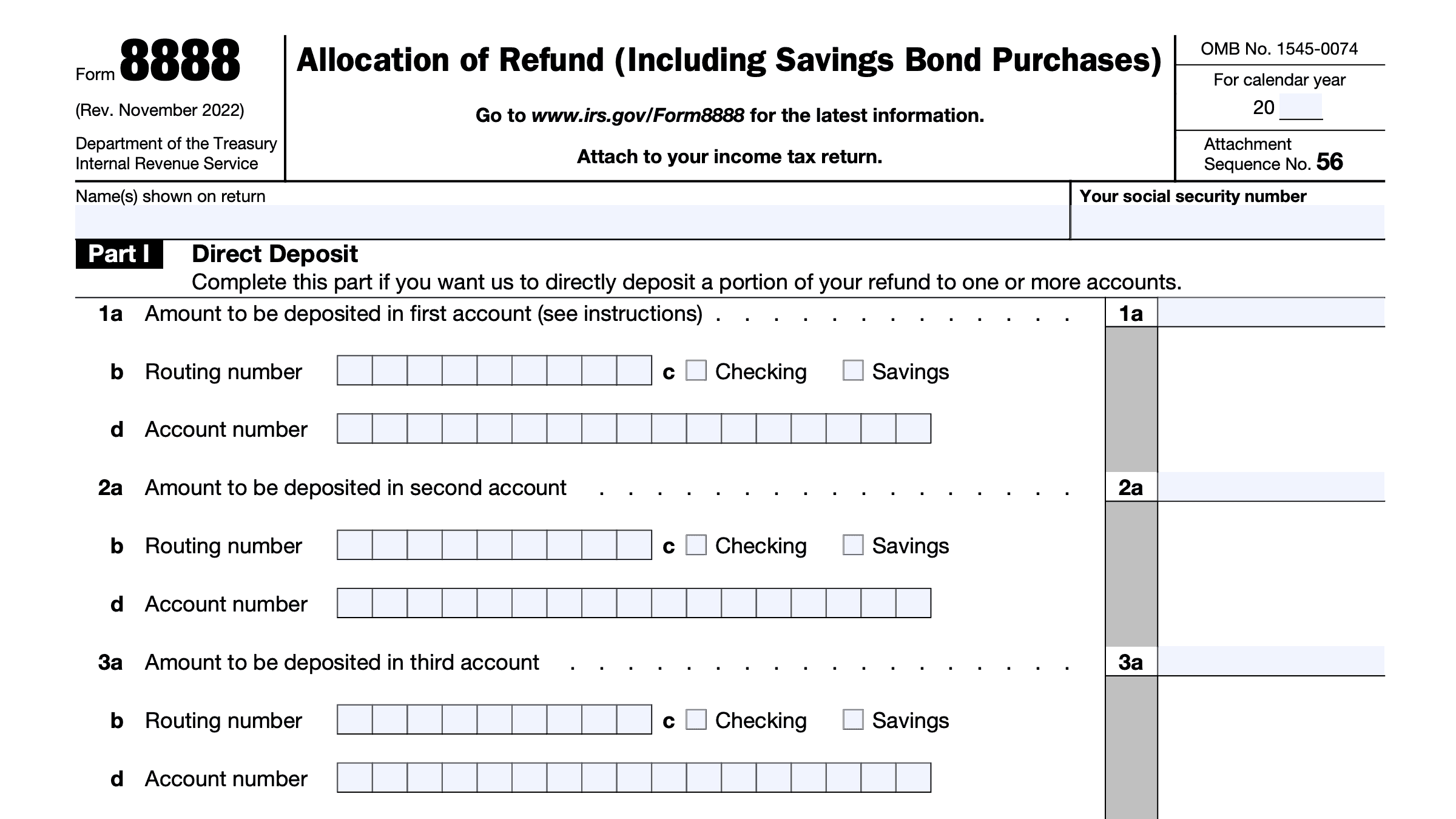IRS Form 8888 Instructions Allocation Of Tax Refund
