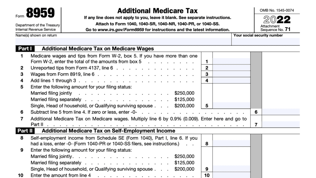 irs form 8959, additional medicare tax
