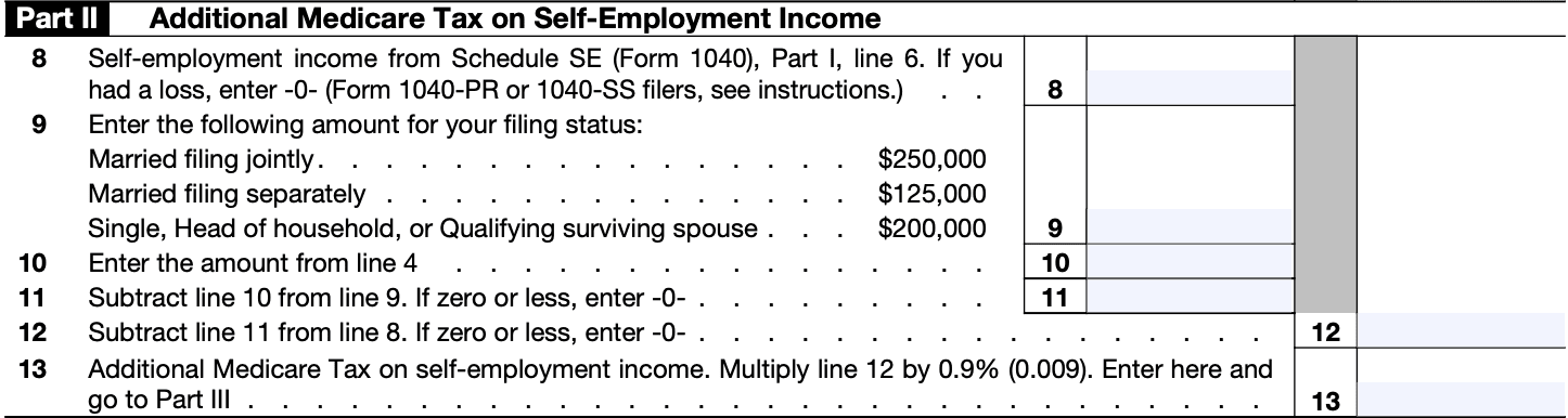 part ii: additional medicare tax on self-employment income