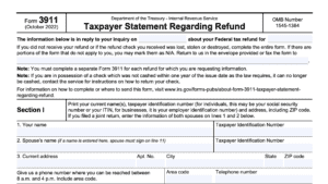 irs form 3911, taxpayer statement regarding refund