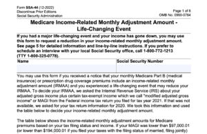 Form SSA-44: Medicare Income-Related Monthly Adjustment Amount: Life-changing event