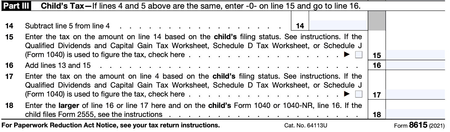 part iii: child's tax