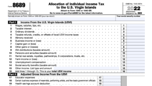 IRS Form 8689: Allocation of Income to the U.S. Virgin Islands