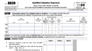 IRS Form 8839 Instructions