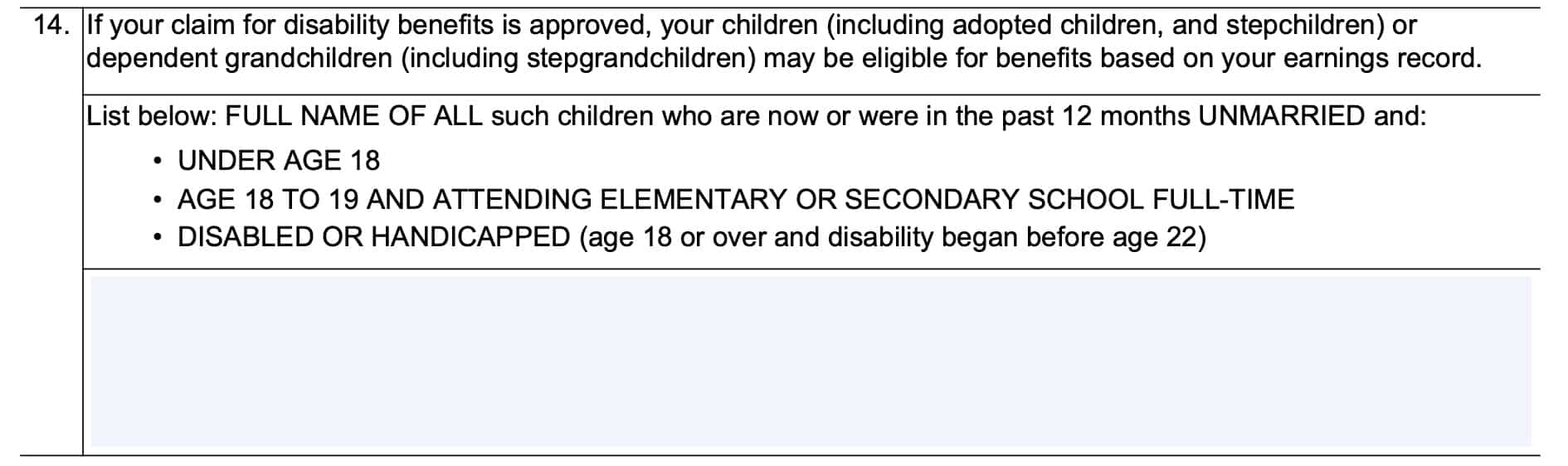 Form ssa-16 eligible children information