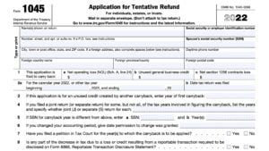 IRS Form 1045 Instructions