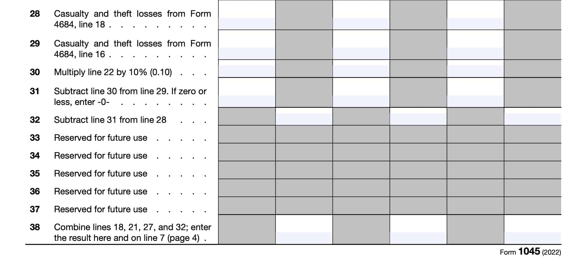 Schedule B, lines 28-28