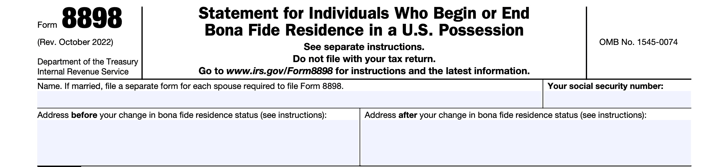 irs form 8898 taxpayer information